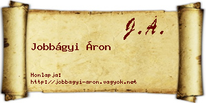 Jobbágyi Áron névjegykártya